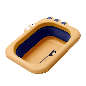 babyhood 鱷魚折疊小臉盆  PP+TPE材質  便於攜帶  易清洗  黃色  1個