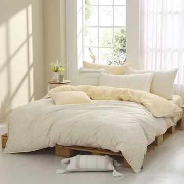 HOYACASA  雪棉絨兩用被床包組 - 花憶霏霏 (單/雙/加)