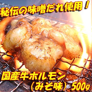 国産牛とろとろホルモン みそ味　500g Ｂ級グルメ 焼肉・モツ鍋にどうぞ！