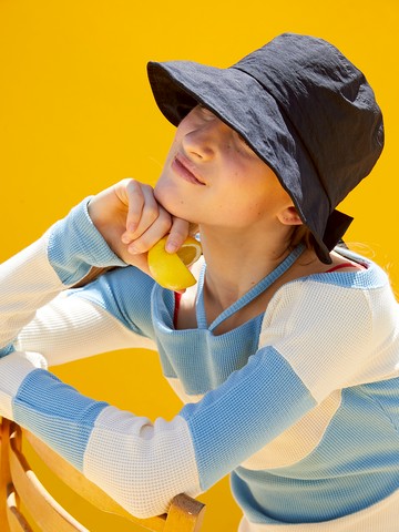 Liberica Cotton Ribbon Bucket Hat (2Colors)