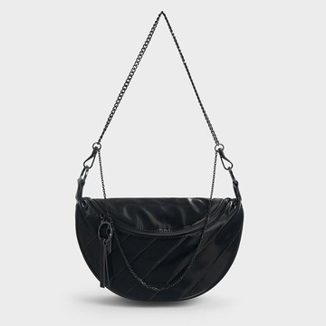 Philomena 金銀絲鍊條半月包