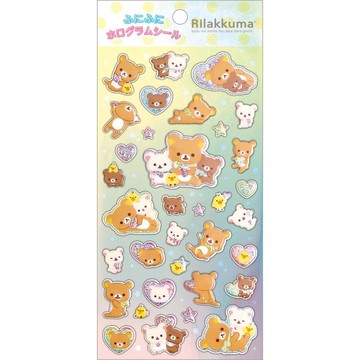 【震撼精品百貨】Rilakkuma San-X 拉拉熊懶懶熊~拉拉熊 鬆弛熊箔押貼紙(櫻桃寶石黃)*81443