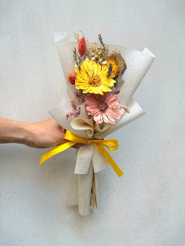 果實日光 太陽花永生小花束 生日 畢業 乾燥花