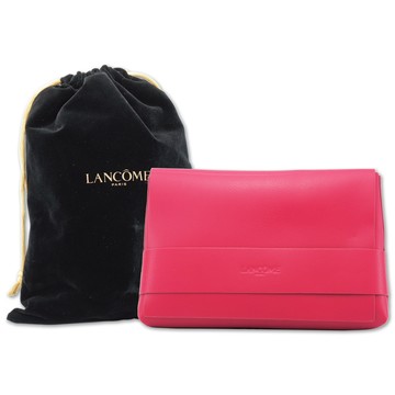 《LANCOME 蘭蔻》粉漾幸福手拿包+黑色絨布束口袋
