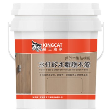 KINGCAT 貓王油漆 水性護木漆 HW-1600-101 透明 1公升(L)  1桶