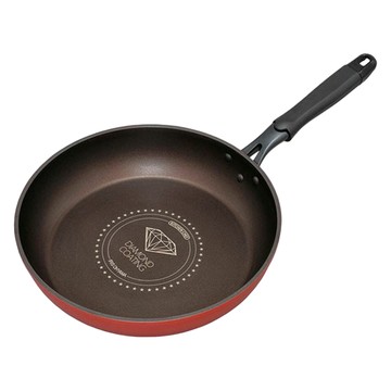 IRIS OHYAMA 愛麗思歐雅瑪 鑽石塗層不沾平底鍋 DGS-F26 紅色+深棕色  26cm  1個
