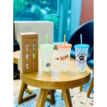 星巴克世界杯足球疾風競野變色桌面冷變塑料吸管情侶喝水杯子套裝