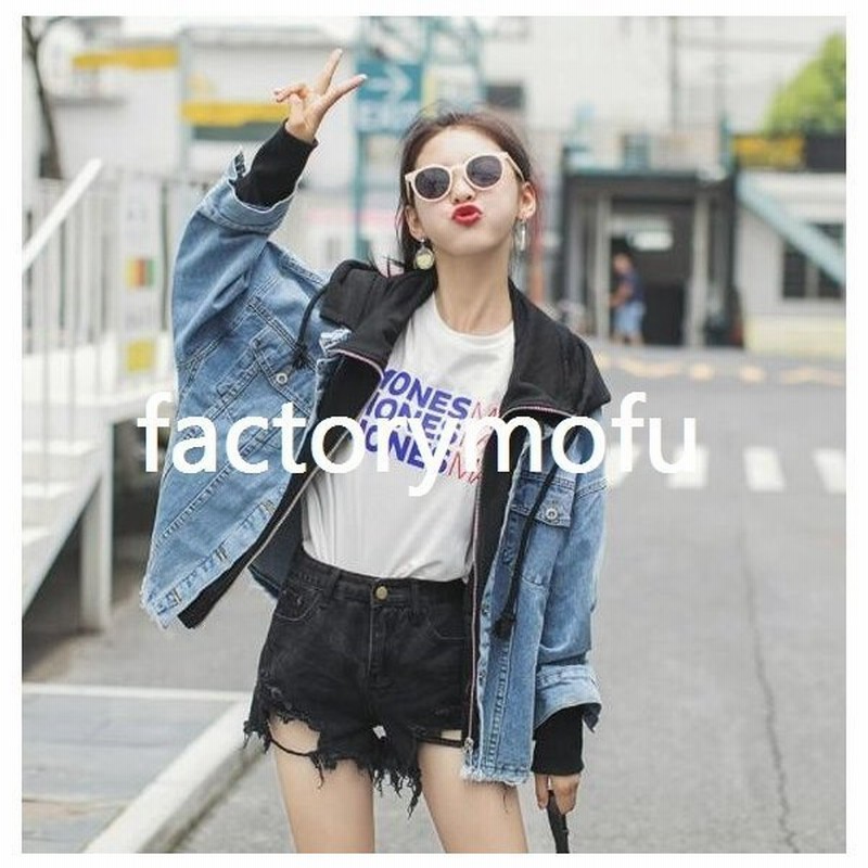 レディース テーラード デニムジャケット ダメージ ショート丈 フード付き ゆったり 長袖 Gジャン 着痩せ カジュアル オシャレ 通販 Lineポイント最大0 5 Get Lineショッピング