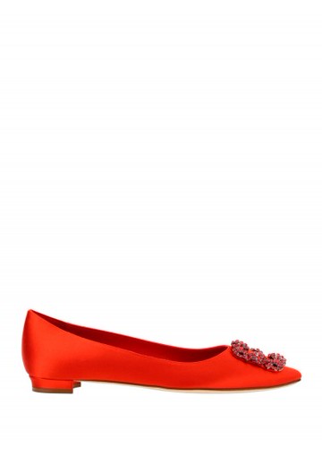 Manolo Blahnik - Hangisi Ballerinas - Womens - Red