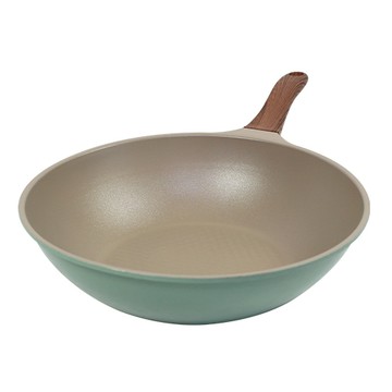 Kitchen-Art Bon 木柄鑽石塗層深型平底鍋 薄荷綠  30cm  1個