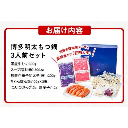 ふるさと納税 博多明太もつ鍋 3人前セット ギフト《30日以内に順次出荷(土日祝除く)》 福岡県鞍手町