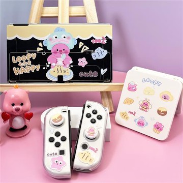 原創任天堂LOOPY露比可愛switch oled可開支架硬殼NS保護套可插底