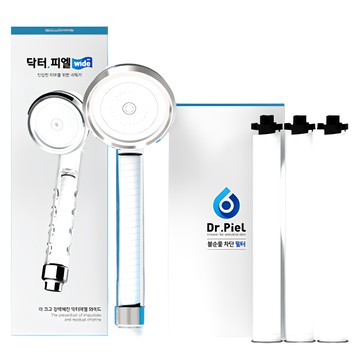 Dr.Piel 皮益博士 寬版蓮蓬頭基本組 + 沉澱濾芯 3入  1組  無香味