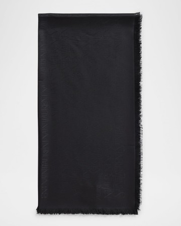 Grand Carre Jacquard Silk-Wool Scarf