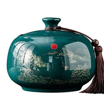 ✅陶瓷茶葉罐密封罐大號普洱茶罐家用茶葉儲存罐防潮茶葉罐精