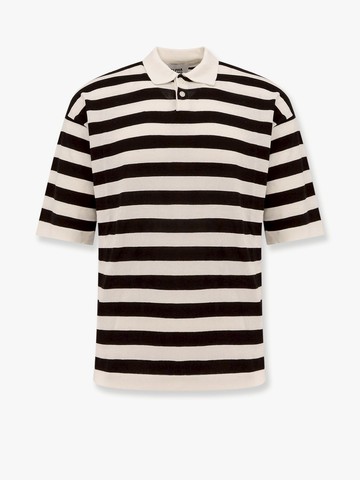 Striped cotton crepe polo shirt - ALPHA-STUDIO - gender_Man