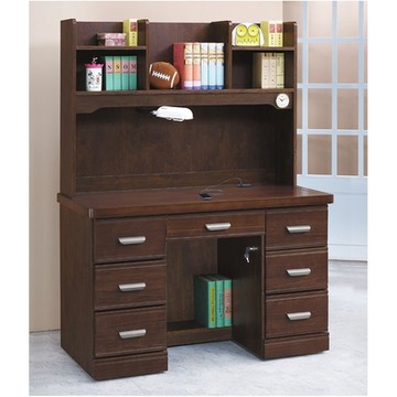 AS DESIGN雅司家具-艾爾賓4.2尺多抽屜胡桃色實木書桌(全組)-127x59x171cm