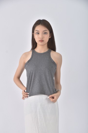 (S) 質感背心灰色上衣