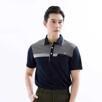 遊遍天下 男款抗UV吸濕排汗速乾涼爽短袖機能POLO衫GS1035丈青