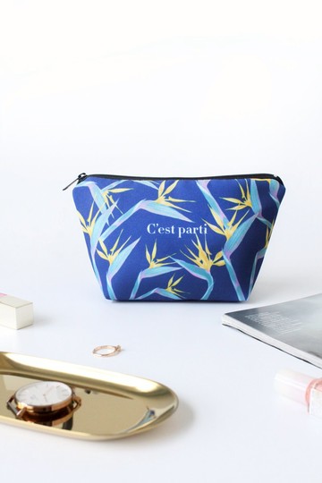 C'est parti熱帶風情天堂鳥收納化妝包/收納包/風格造型包/雜物包