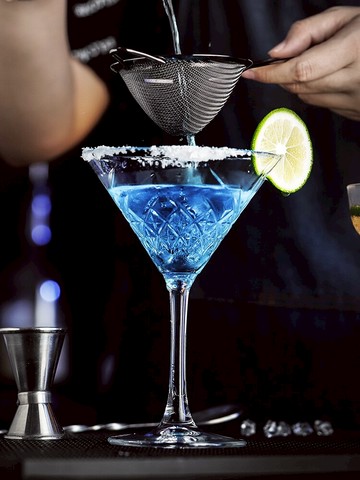 復古刻花高腳杯創意香檳杯馬天尼雞尾酒杯玻璃紅酒杯古典葡萄酒杯