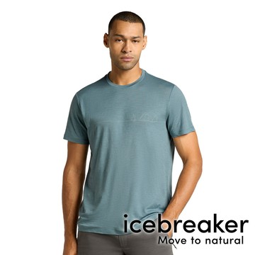 【icebreaker】Tech Lite 男圓領羊毛短袖上衣 BF150『霧綠藍』0A573X  戶外 露營 登山 健行 休閒 時尚 羊毛 短袖 上衣