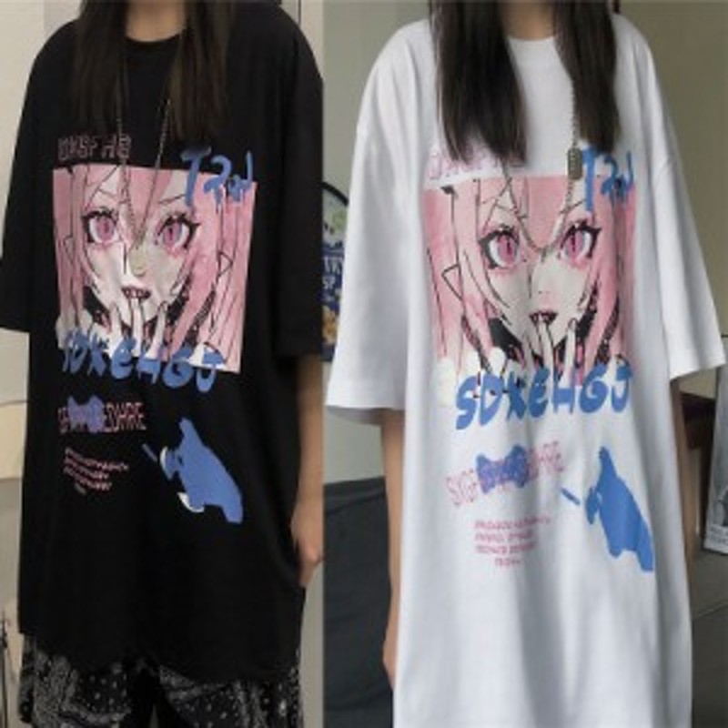 かわいい ｔシャツ 半袖 アニメ プリント 原宿系 韓国系 ファッション