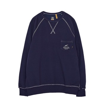 5th STREET｜中性｜撞色線條長袖T恤｜丈青