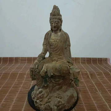楠木雕像菩薩造像仿古擺飾擺設木質雕像