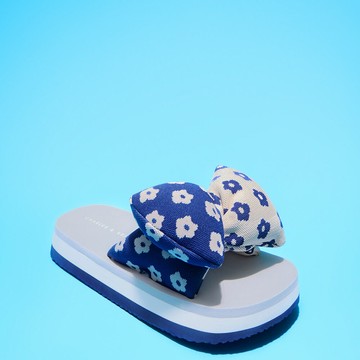 澎澎蝴蝶結厚底拖鞋