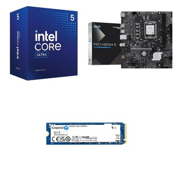 Intel 〈鈔省價〉Core U5 225F+微星 PRO H810M-E D5 主機板+金士頓 NV3 1TB SSD