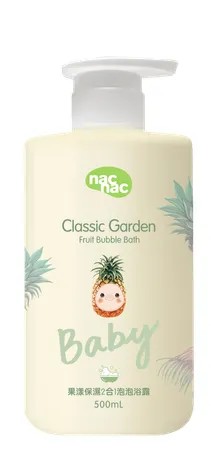 nac nac｜果漾保濕2合1泡泡浴露 500ml（泡澡免沖洗）