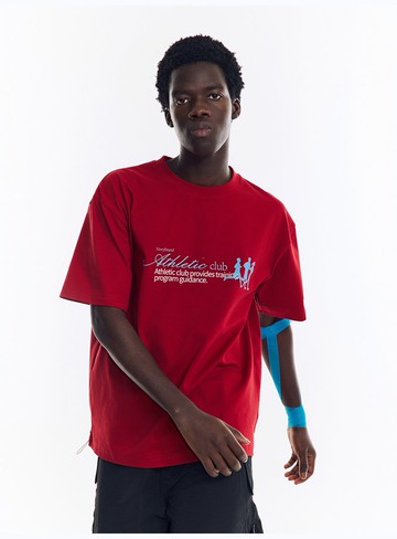 中性風格 跑步印花設計 索羅娜材質涼感防曬短袖Tee 情侶裝T恤