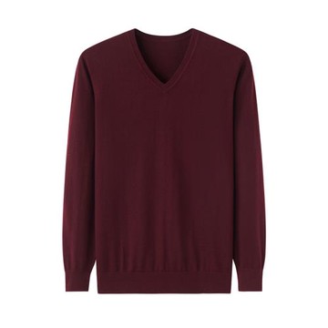 絨爵精紡純羊絨衫基礎V領打底薄款秋冬新款毛衫針織衫毛衣男E638