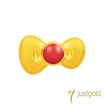 【Just Gold 鎮金店】經典復刻版Kitty純金系列 黃金單耳耳環 - 蝴蝶結