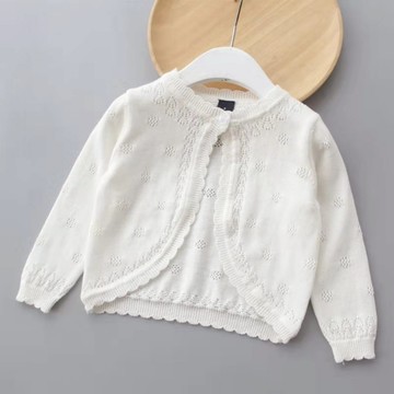 女童冰絲棉小披肩透氣輕薄夏季戶外防曬衣寶寶空調服兒童針織外套