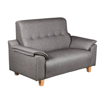 MUNA家居   牡羊座柔韌皮灰色雙人座沙發  146X81X93cm