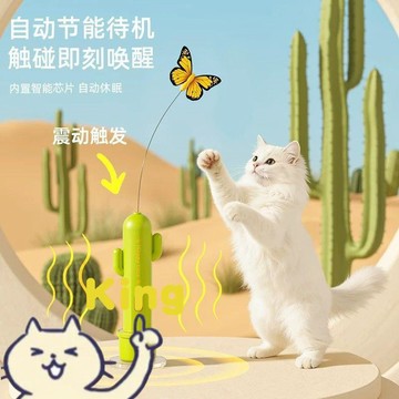 【雖貴但值得】仙人掌逗貓棒 解悶激光紅外線逗貓玩具二合一神器 嗨羽毛互動貓咪自嗨解悶棒 室內寵物解壓消耗體力