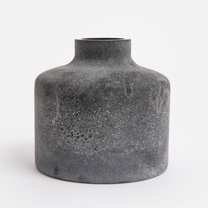 艾禮思霧面感玻璃花器16cm 灰黑