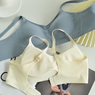 清倉果凍條無痕內衣無鋼圈少女文胸聚攏胸罩小胸親膚裸感夏季白