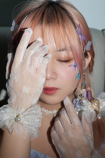 手作貓眼石蝴蝶紛飛耳環