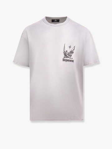 Distressed cotton t-shirt with rubber print - REPRESENT - gender_Man