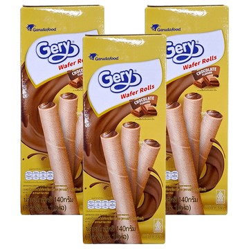 Gery 芝莉 捲心酥  經典巧克力味  140g  3盒