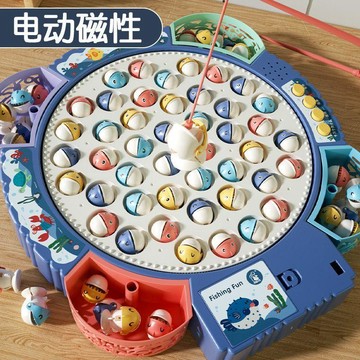 【臺灣-出貨】兒童電動釣魚玩具套裝磁性小孩-釣魚玩具益智女孩男孩新年禮物