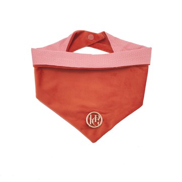 【美好毛日】澳洲Happy Go Puppy 寵物領巾-絨絨橘(花紋)