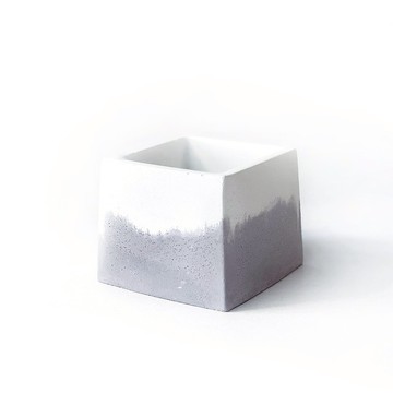 (現貨) 莫蘭迪紫系列 | 方形雙色水泥盆器 可搭配同色底盤