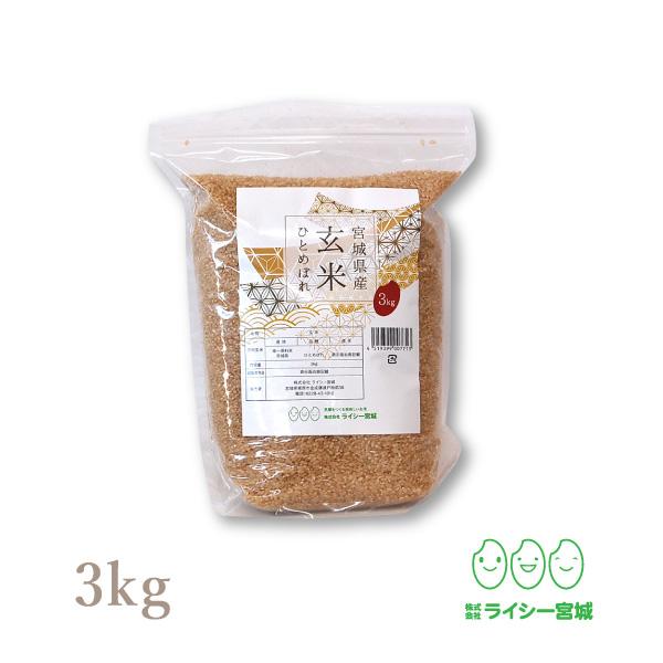 新米 玄米 3kg ひとめぼれ 宮城県産 米 お米 令和5年産 お試し 少量 送料無料