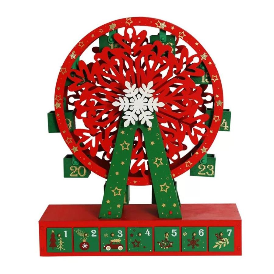 Advent Calendars Advent Calendar Wood Ferris Wheel Christmas D?cor Candy Bo