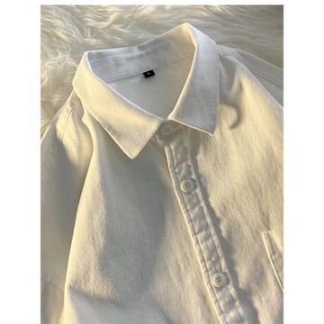 那不勒斯白襯衫男春季西裝內搭高級感長袖襯衣純棉疊穿日系dk外套