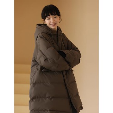 哈齒小姐冬季新款倉頡咖三防高密專業羽絨服新國標A擺保暖外套